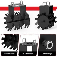 1Pair 32″ Heavy-Duty Disc Plow Harrow with Universal 2″ Hitch Adjustable Height