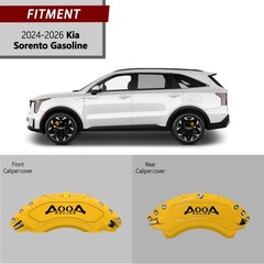 Yellow Black Aluminum Brake Caliper Covers 2024-2026 Kia Sorento Front Rear Kit