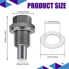 M14×1.5 Magnetic Oil Drain Plug, Transmission Oil Plug, Oil Pan Su Color: Gray