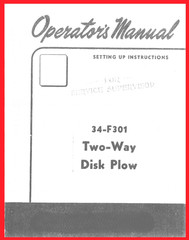 IH McCormick 34-F301 Rollover 2 Way Disc Plow Manual 2pt Fast Hitch Farmall