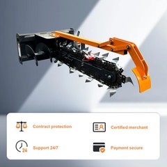 Wolverine 48″ Skid Steer Loader Hydraulic Trencher Attachment 8″ W TCR-12-48H