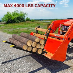 48″ Clamp-on Pallet Forks W/Adjustable Stabilizer and Slot Guard Bar for Lifting