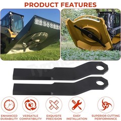 US Pair 10mm Mower Blades For Skidsteer Mower King Brush Hog Rotary Grass Cutter