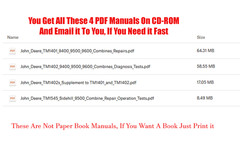 4 Service Manual JOHN DEERE 9400 9500 9600 COMBINES TM1401 TM1402 Diagnosis Test