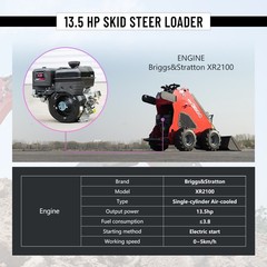 HUAYEE FREE SHIPPING New Mini Skid Steer Loader 13.5hp B&S Gas EPA Engine