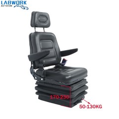 Suspension Adjustable Forklift & Tractor Seat Backrest Armrest Safety Belt