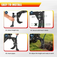 Pipe Layer Attachment Fits Any 3-Point Hitch Mounted Ripper Hitch Lawn Subsoiler