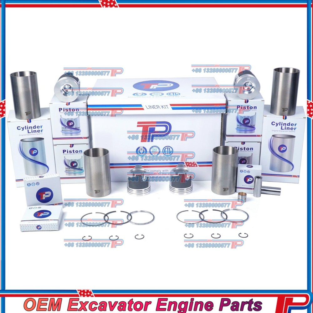 TP 4D84-3 4D84E-3 Cylinder Liner Kit & Pis Kit for Yanmar B6-3 Excavator komatsu