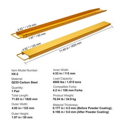 VEVOR Pallet Fork Extensions Forklift Extensions 72″ x 4.5″ Heavy Duty Steel