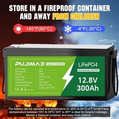 12V 300Ah LiFePO4 Lithium Battery for Solar Back Up System Marine Build in BMS