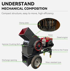 PC400*300 Construction waste crusher, Glass and stone crushing machine