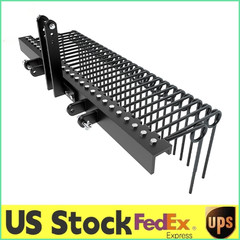 60″ 3 Point Pine Straw Landscaping Rake,Rake AttachmentsFor Cat 0 Cat 1 Tractor