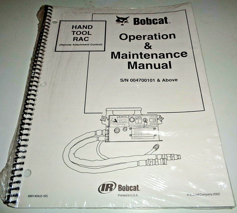 Bobcat Hand Tool Rac Remote Control Operation & Maintenance Manual OEM NOS! 2002
