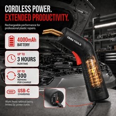 Cordless Hot Stapler Repair Kit, 4.0Ah Rechargeable Plastic Welder, USB-C Fast