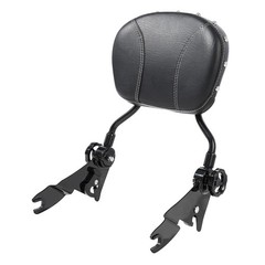 Black Adjustable Sissy Bar Passenger Backrest W/Pad For Touring Models 09-25