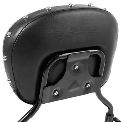 Black Adjustable Sissy Bar Passenger Backrest W/Pad For Touring Models 09-25