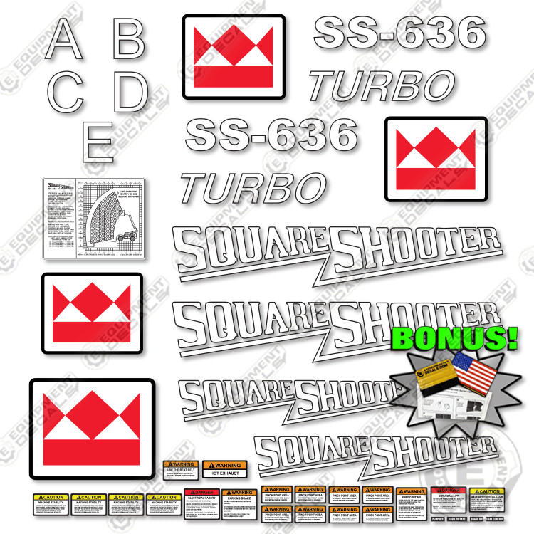 Fits Terex SS-636 Turbo Decal Kit Telehandler – 7 YEAR OUTDOOR 3M VINYL!