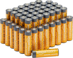48-Pack AA Alkaline High-Performance Batteries, 1.5 Volt, 10-Year Shelf Life