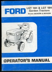 FORD LGT 14H,LGT 18H,GARDEN TRACTOR-#09GN2208/2209 OPERATORS MANUAL-#10BIN