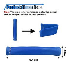 8PCS Spark Plug Wire Heat Shield Sleeve, 1500° 6.17 x 1.10 inches, Blue