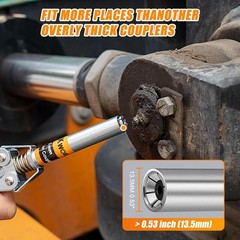 THINKWORK Grease Gun Coupler Set, Double Handle Extra Reach Strong Lock on Greas