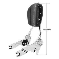 Adjustable Chrome Sissy Bar Backrest with Pad for Touring Models 2009-2025