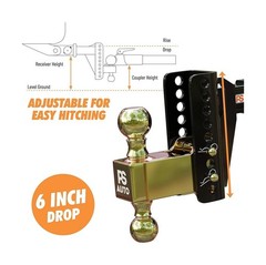 Adjustable Drawbar Trailer Hitch – 20,000 LBS, Fits 2 and 2-5/16 Inch Balls, …