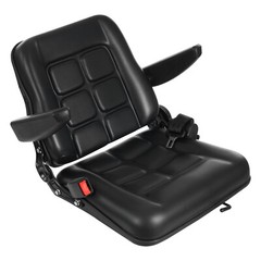 Adjustable Forklift Tractor Lawn Mower Seat with Armrests 35°–180° Backrest