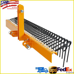 72″ 3 Point Heavy Duty Steel Pine Straw Rake for Cat-0 &Cat-1 Tractor Attachment