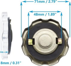Chrome Fuel Tank Cap 72mm O.D. for 5.5HP 6.5HP Engines and Bike