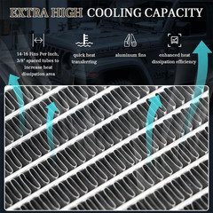 Aluminum Core Kubota Compact Tractor Radiator Overall Size 17 1/2″ x 14 5/8″ US