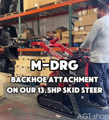 AGT Single Arm Backhoe Bucket Attachment for Mini Skid Steer Loaders M-DRG