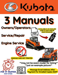 KUBOTA SKID STEER SVL75-3 MANUAL OWNER OPERATOR SERVICE REPAIR ENGINE PDF ON USB