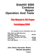 4 Service Manual JOHN DEERE 9400 9500 9600 COMBINES TM1401 TM1402 Diagnosis Test