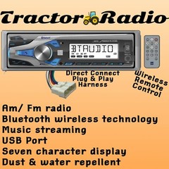 Kioti NX RX DK CK Cab Tractor Plug & Play Radio Bluetooth Water Repellent USB