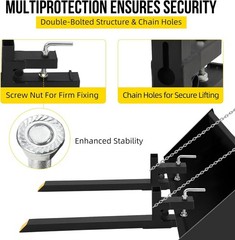 2500LBS Clamp on Pallet Forks Heavy Duty Tractor Forks Quick Attach Bucket