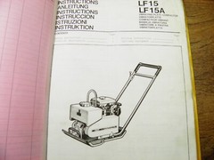 DYNAPAC LF15 LF15A VIBRATORY PLATE COMPACTOR INSTRUCTION ,PARTS MANUAL