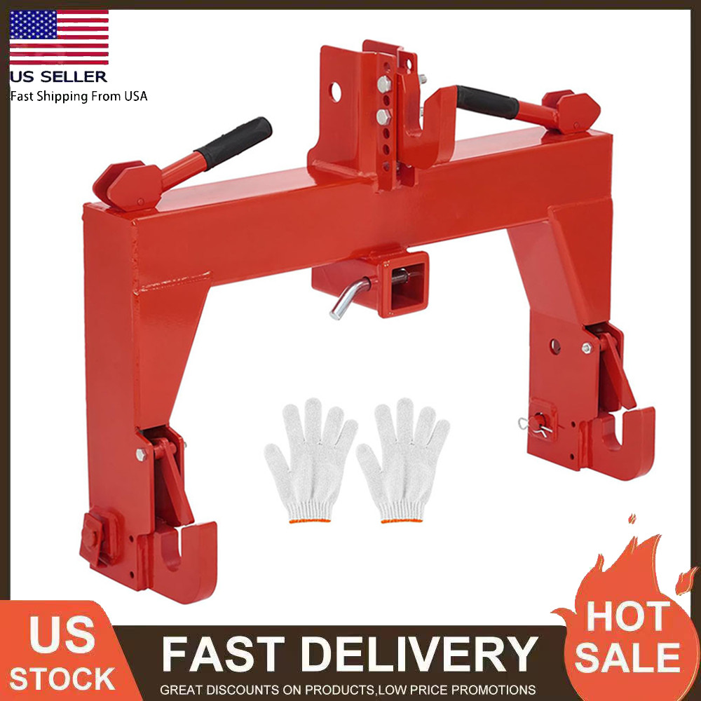 3-Point Quick Hitch Adapter for Category 1 & 2 Steel Attachment Tractor 3000 LBS