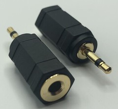 2.5mm Mono Plug to 3.5mm Mono Jack Adapter (7121). Gold Plated LOT of 3.