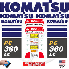 Fits Komatsu PC360LC Decal Kit Excavator Stickers – Free shipping – 3M Vinyl