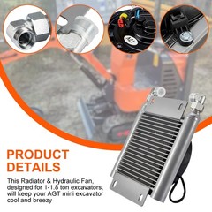 M26 Radiator Plus Hydraulic Fan For AGT 1-1.8Ton Mini Excavators H12 QH12