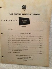 1952 Farm Tractor Maintenance Manual & Work Sheets Jas. Cleveland Haubstadt IN
