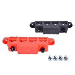 Red & Black 5/16″ 4 Stud Power Distribution Block -BUSBAR- With Cover