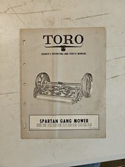 Vintage 1958 TORO Spartan Gang Mower Owner’s Operating & Parts Manual