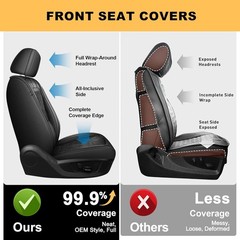 Truck Double Crew Cab Car Seat Covers Faux Leather For Toyota Tacoma: 2005-2026