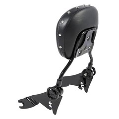 Black Adjustable Sissy Bar Passenger Backrest W/Pad For Touring Models 09-25