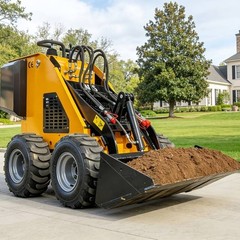 Free Ship Mini Skid Steer Loader Stand On With 13.5HP B&S Engine Wheel Loader