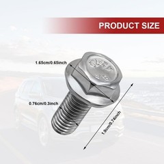 8PCS Car Top Front Skid Plate Bolts, 304 Stainless Steel 12mm Hex Color: 8pcs