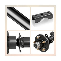 dreamdragon 3500 lbs Trailer Axle with 5×4.5 Idler Hubs – 89″ Hubface 74″ Spr…