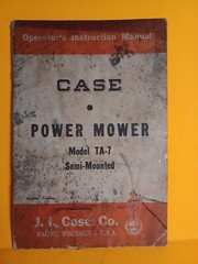 Vintage Original Case Power Mower Model TA-7 Semi Mounted Operators Manual